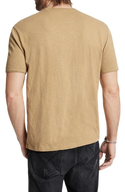 Shop John Varvatos Miles Slub V-neck T-shirt In Camel