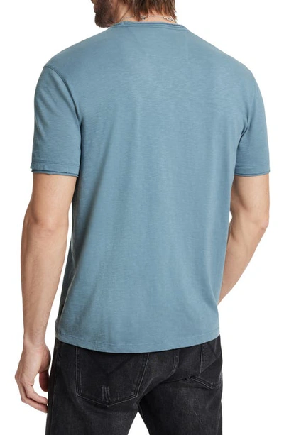 Shop John Varvatos Miles Slub V-neck T-shirt In Steel Blue