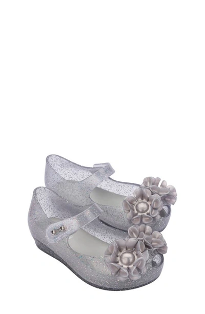 Shop Mini Melissa Kids' Mini Ultragirl Springtime Mary Jane Flat In Clear Glit