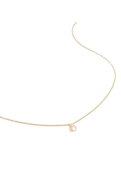 Shop Monica Vinader Small Initial Pendant Necklace In 14kt Solid Gold - D