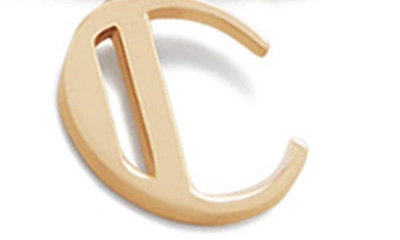 Monica Vinader Small Initial Pendant Necklace In 14kt Solid Gold - C