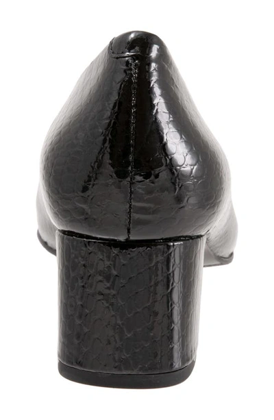 Shop Trotters Jewel Pump In Black Snake Embossed Leather