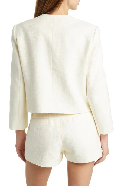 Shop Frame Collarless Jacket In Cream