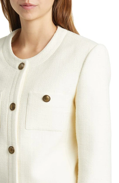 Shop Frame Collarless Jacket In Cream