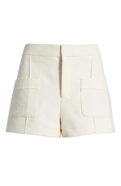 Shop Frame Pintuck Tweed Shorts In Cream