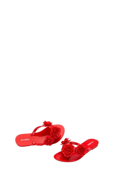 Shop Mini Melissa Kids' Mini Harmonic Springtime Flip Flop In Red