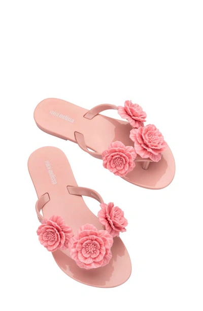 Shop Mini Melissa Kids' Mini Harmonic Springtime Flip Flop In Pink