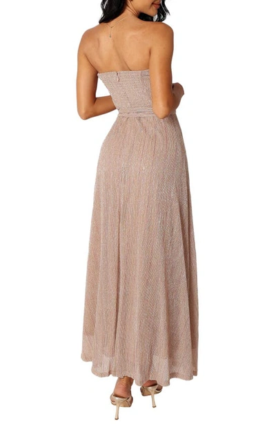 Petal And Pup Womens Farley Strapless Maxi Dress In Rose Gold Stripe