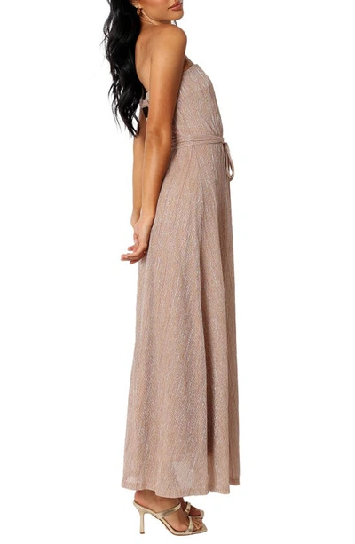 Petal And Pup Womens Farley Strapless Maxi Dress In Rose Gold Stripe