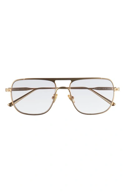 Elisa Johnson Jane 54mm Flat Top Navigator Sunglasses In Gold Metal