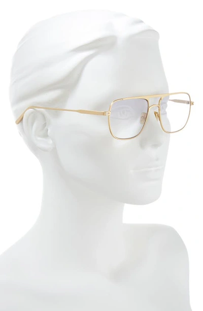 Elisa Johnson Jane 54mm Flat Top Navigator Sunglasses In Gold Metal