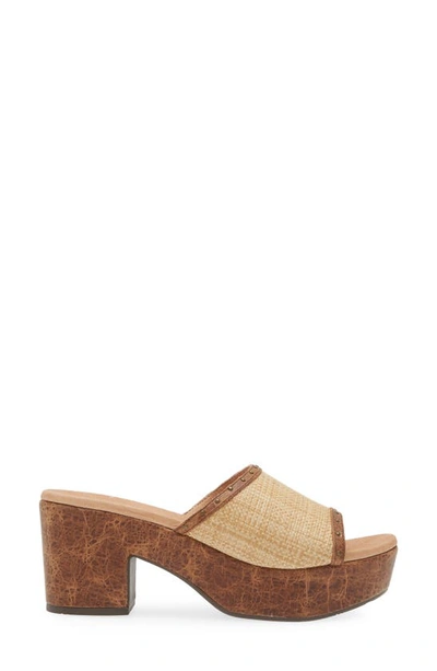 Chocolat Blu Guro Platform Sandal In Brown Combo Raffia