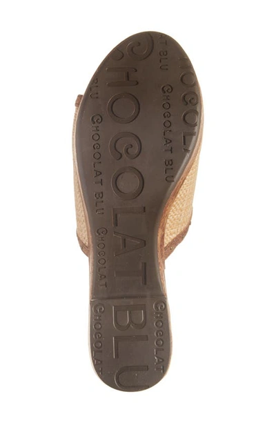Shop Chocolat Blu Guro Platform Sandal In Brown Combo Raffia