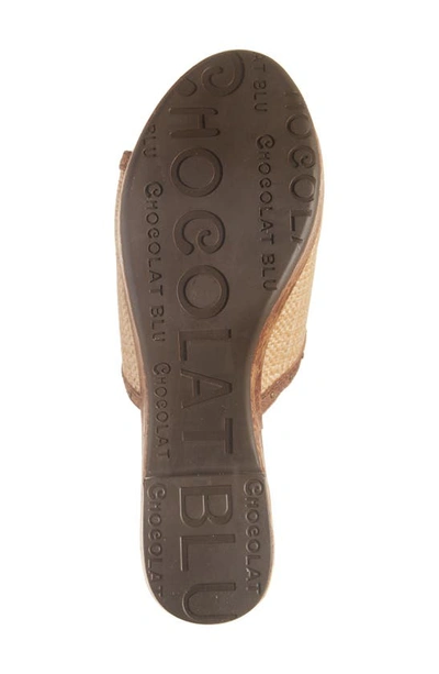 Chocolat Blu Guro Platform Sandal In Brown Combo Raffia
