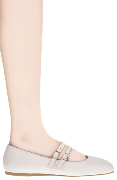 Bcbgeneration Women's Harisa Slip-on Buckle Square Toe Mary Jane Ballet Flats In Stone