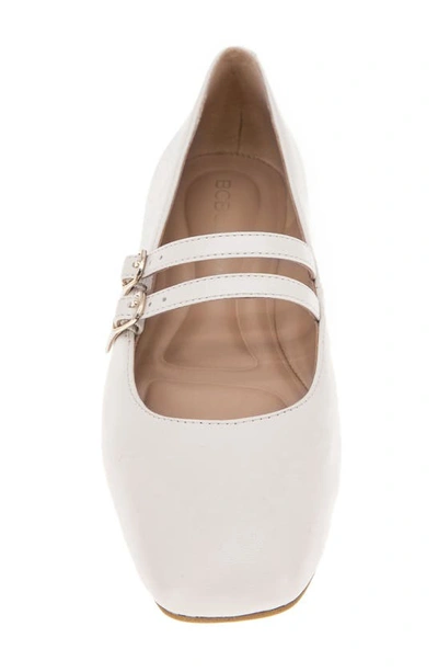 Bcbgeneration Women's Harisa Slip-on Buckle Square Toe Mary Jane Ballet Flats In Stone