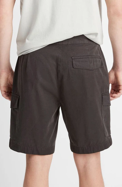 Shop Vince Cotton Twill Cargo Shorts In Soft Black