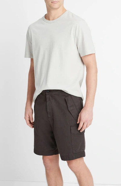 Shop Vince Cotton Twill Cargo Shorts In Soft Black