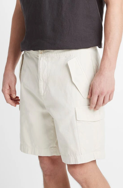 Shop Vince Cotton Twill Cargo Shorts In Deco Cream
