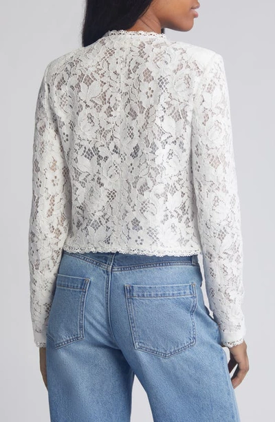 Shop Loveshackfancy Richard Lace Jacket In Off White