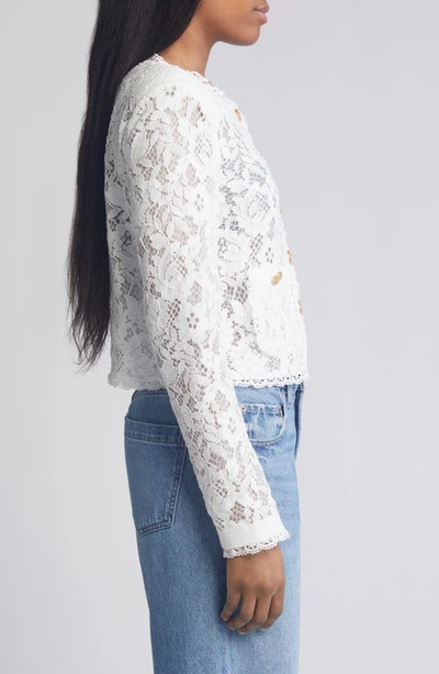 Shop Loveshackfancy Richard Lace Jacket In Off White