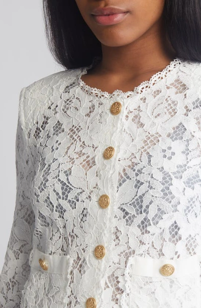 Shop Loveshackfancy Richard Lace Jacket In Off White