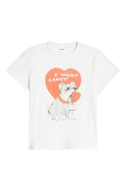 Shop Re/done I Want Candy Classic Graphic T-shirt In Vintage White