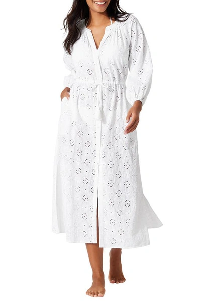 Shop Tommy Bahama Harbour Eyelet Embroidered Cover-up Dress In White