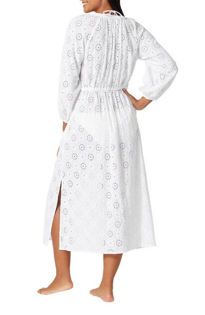 Shop Tommy Bahama Harbour Eyelet Embroidered Cover-up Dress In White