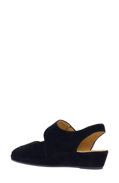 L'amour Des Pieds Berilita Slingback Peep Toe Wedge Sandal In Black