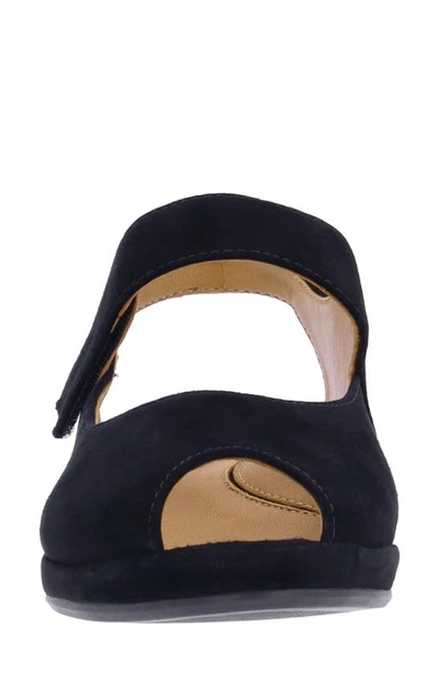 Shop L'amour Des Pieds Berilita Slingback Peep Toe Wedge Sandal In Black