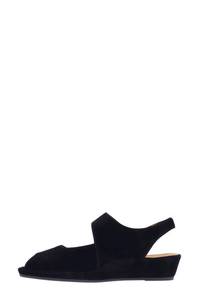 L'amour Des Pieds Berilita Slingback Peep Toe Wedge Sandal In Black