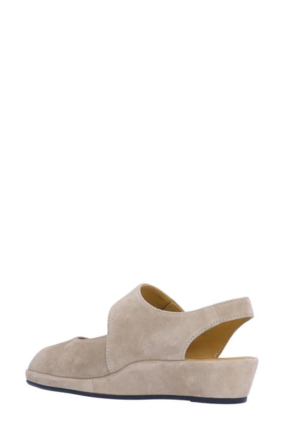 Shop L'amour Des Pieds Berilita Slingback Peep Toe Wedge Sandal In Taupe