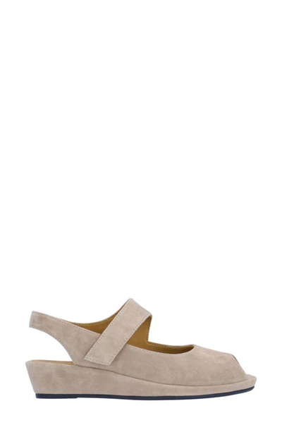 L'amour Des Pieds Berilita Slingback Peep Toe Wedge Sandal In Taupe