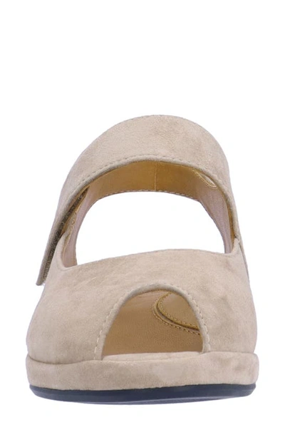 L'amour Des Pieds Berilita Slingback Peep Toe Wedge Sandal In Taupe
