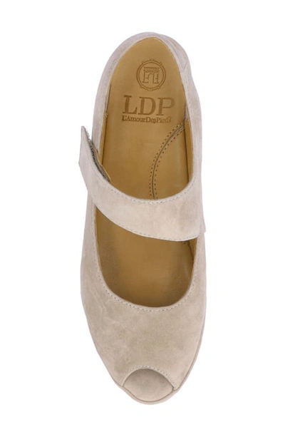 L'amour Des Pieds Berilita Slingback Peep Toe Wedge Sandal In Taupe