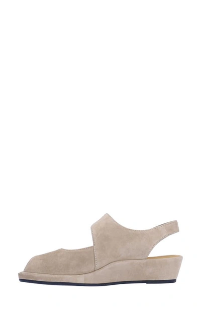 Shop L'amour Des Pieds Berilita Slingback Peep Toe Wedge Sandal In Taupe