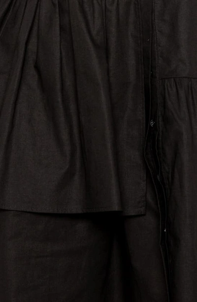 Buxom Couture Linen Flutter Mini Dress In Black