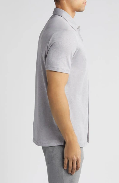 Robert Barakett Robbins Knit Short Sleeve Button-up Shirt In Grey