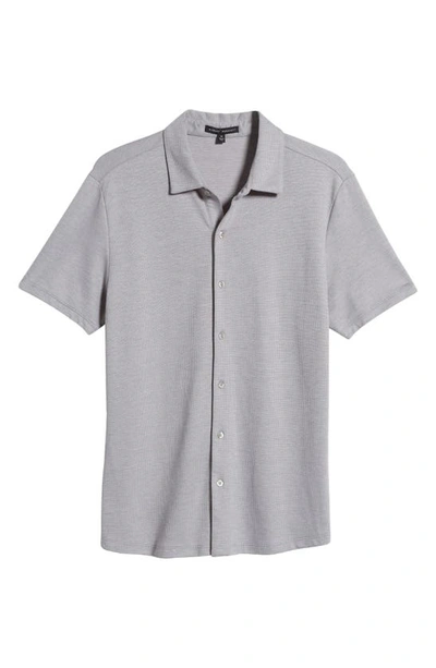 Robert Barakett Robbins Knit Short Sleeve Button-up Shirt In Grey