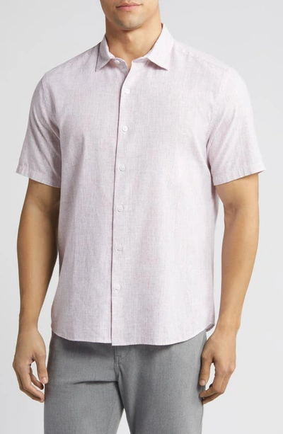 Shop Robert Barakett Legato Short Sleeve Button-up Shirt In Pink