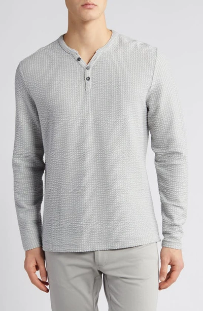 Shop Robert Barakett Lancer Textured Henley In Grey