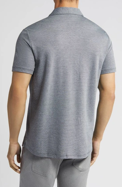 Robert Barakett Whitner Knit Short Sleeve Button-up Shirt In Slate Blue