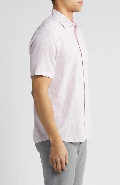 Shop Robert Barakett Legato Short Sleeve Button-up Shirt In Pink