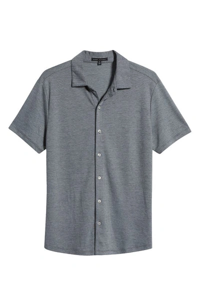 Robert Barakett Whitner Knit Short Sleeve Button-up Shirt In Slate Blue
