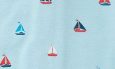 Shop Hatley Tiny Sailboats Jersey Zip Footie In Blue