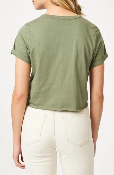Mavi Jeans Raw Hem Crop T-shirt In Deep Lichen Green