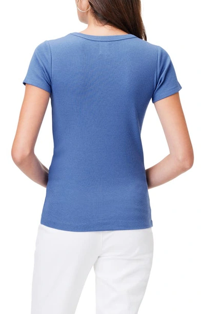 Shop Nic + Zoe Perfect Knit Rib Cotton Blend T-shirt In Morning Glory