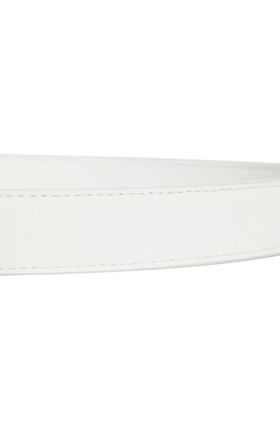 Shop Christian Louboutin Cl Monogram Buckle Leather Belt In W240 Bianco/ Bianco