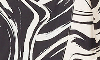 Shop Donna Morgan For Maggy Reverse Print Wrap Midi Dress In Black/ Cream